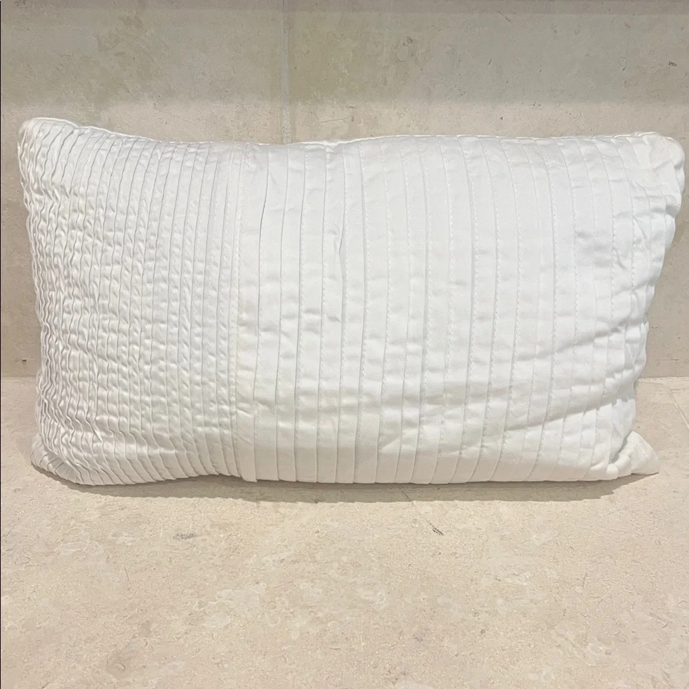 Hotel Collection White Textured Lumbar Throw Pillow 12x18